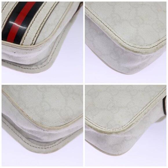 GUCCI GG Supreme Sherry Line Shoulder Bag PVC White Gold 147668 Auth hk2049 - Picture 14 of 14